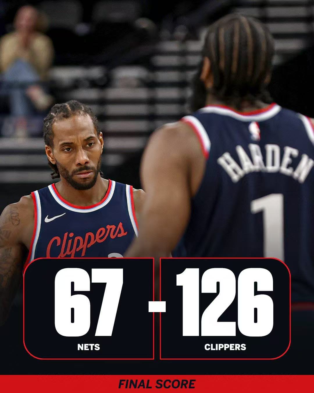 篮网横扫快船，晋级半决赛